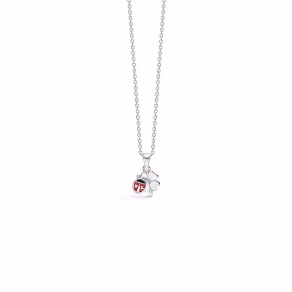Noa Kids Marienkäfer-Anhänger aus Silber mit Kette und Zirkonia