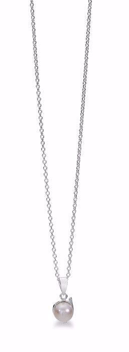 L&G Silberanhänger mit Süßwasserperle und Kette in 925er Silber