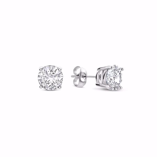Frank1967 Herren Ohrstecker aus Stahl mit 5 mm Zirkonia