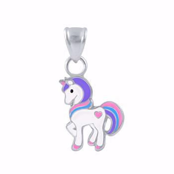 Guld & Sølv Design Kinderkette Einhorn aus Silber 38 cm