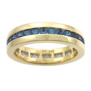 Houmann Ehering 14 Karat Gold Fingerring mit blauem Saphir, Modell E013807x