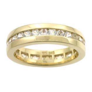 Houmann Ehering 14 Karat Gold Fingerring mit weißen Saphiren, Modell E013808x