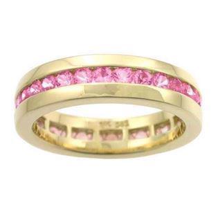 Houmann Ehering aus 14 Karat Gold mit rosa Saphir, Modell E013809x
