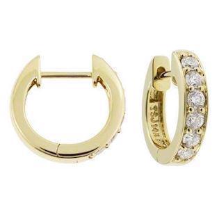 Houmann Ohrring aus 14 Karat Gold poliert - mit 12 Diamanten - 0,42 ct W Si