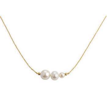 Lieblings Pearls 925 Sterling Silber Halskette vergoldet, Modell Pearls-N2-FG