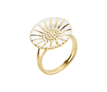 18 mm Marguerite Fingerring aus 925er Silber mit weißer Emaille von Lund Kopenhagen