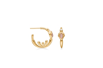 gp hoop - peach moonstone, zirconia