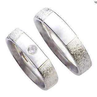 Randers Sølv Ringe mit Zirkonia und zwei schönen Oberflächen