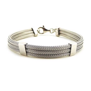 San - Link of joy Soft Fuchsschwanz Silber Design 925 Sterling Silber Armband glänzend, Modell 83205