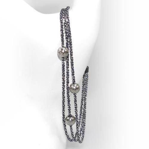 San - Link of joy Starlight Beads 925 Sterling Silber Halskette oxidiert