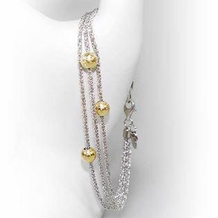 San - Link of joy Starlight Beads 925 Sterling Silber Halskette rhodiniert, Modell 905h