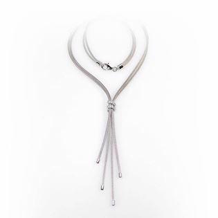 San - Link of joy Zarter Fuchsschwanz Silber Design 925 Sterling Silber Halskette rhodiniert, 45 cm