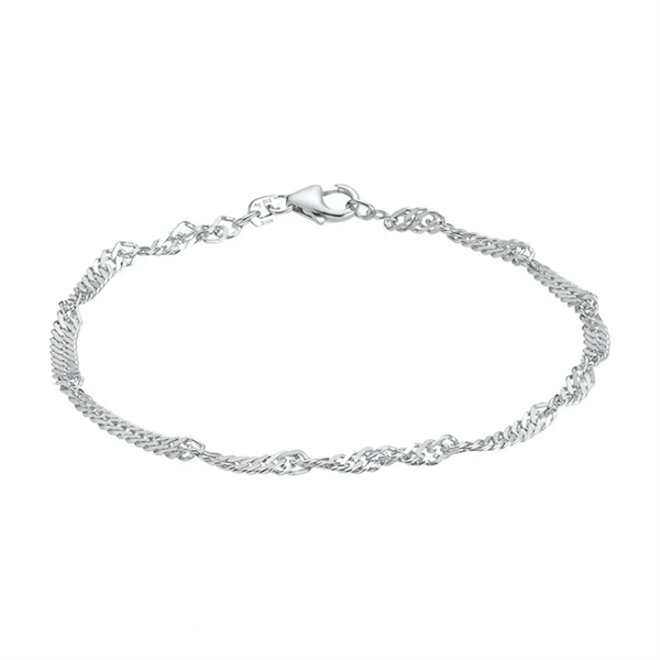 Silber Singapur Armbänder, Fußkettchen und Halsketten in 4 Breiten