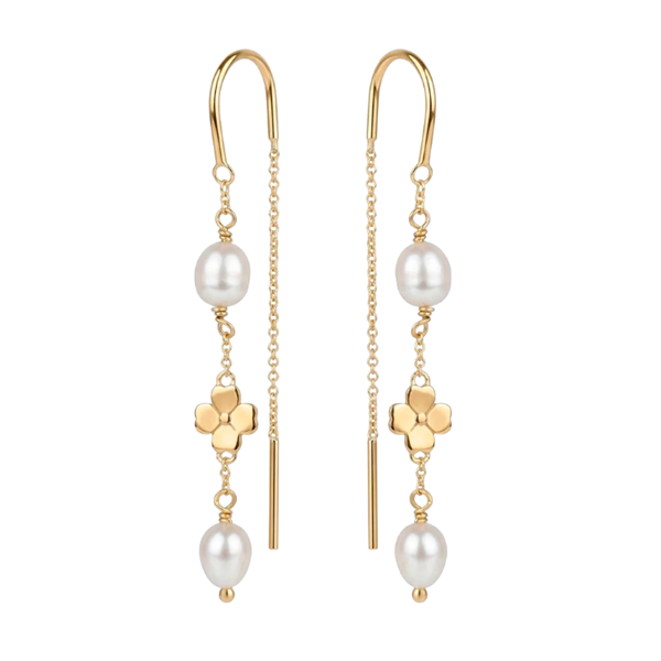 Clover and Pearl ørehænger forgyldt sølv, von Christina Jewelry & Watches