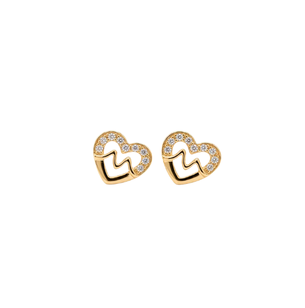 Christina Jewelry & Watches Beating Heart Ohrstecker vergoldetes Silber