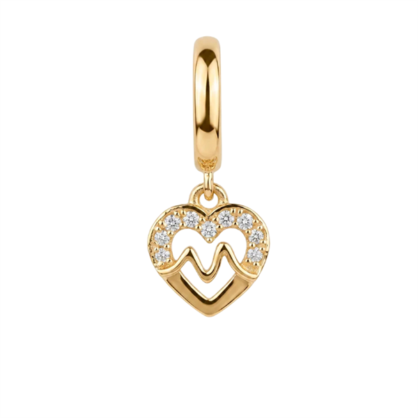 Christina Jewelry & Watches Beating Heart Charm 6 mm vergoldetes Silber