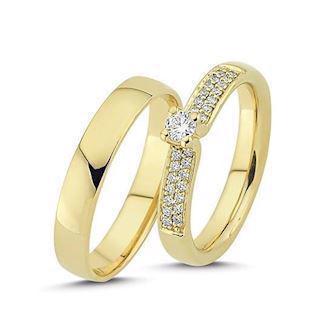 Funkelnde Love Love Ringe mit 29 Diamanten in 14 Karat aus Nuran