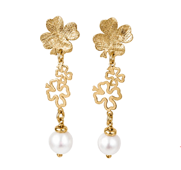 Aagaard Lucky Pearl Ohrringe aus vergoldetem Silber mit Perlen