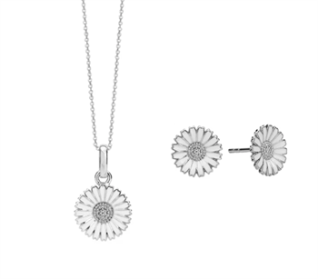 Aagaard Marguerit Schmuckset Silber mit Anhänger und Ohrsteckern