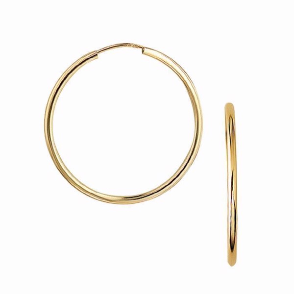 Aagaard Lady glänzend 14 kt Rotgold Ohr Creolen, Ø 30 mm x 1.8 mm