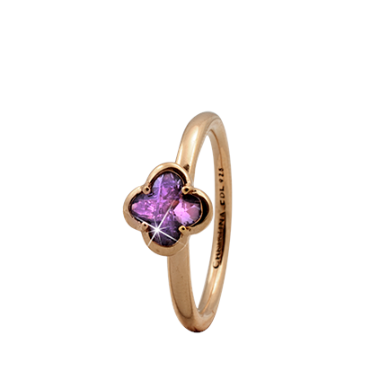 Christina Collect forgyldt samle ring - Amethyst Flower