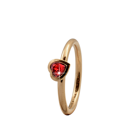 Christina Collect forgyldt samle ring - Garnet Heart