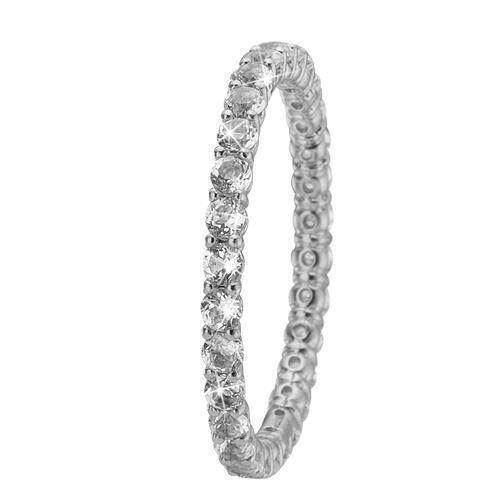 Christina Collect 925 Sterling Silber Unforgettable Love Allianz mit weißen Topasen rundum, Modell 4.3.A