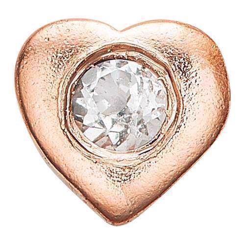 Christina Collect Rose Gold Plated 925 Sterling Silber Topas Herz Kleines rosevergoldetes Herz mit weißem Topas, Modell 603-R1