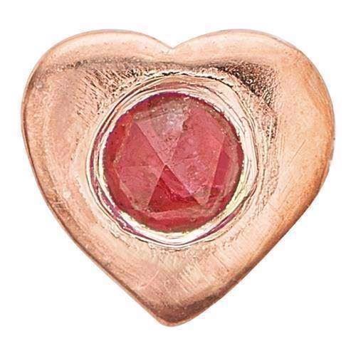 Christina Collect Rose Gold Plated 925 Sterling Silver Ruby Heart Kleines rosevergoldetes Herz mit rotem Rubin, Modell 603-R2