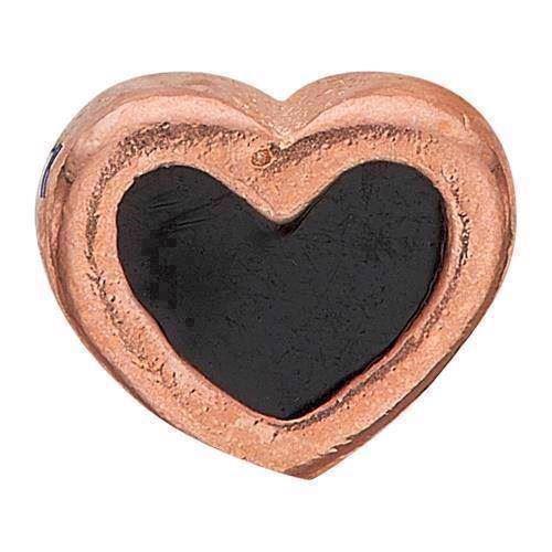 Christina Collect Rose Gold Plated 925 Sterling Silver Black Enamel Heart Kleines rosevergoldetes Herz mit schwarzer Emaille, Modell 603-R4