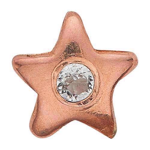 Christina Collect Rose Gold Plated 925 Sterling Silver Topaz Star Kleiner rosevergoldeter Stern mit weißem Topas, Modell 603-R5