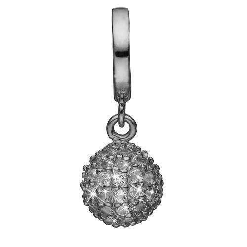 Christina Collect 925 Sterling Silber Sparkling World wunderschöner schwarz rhodinierter Hängecharme, Kugel gefüllt mit glitzerndem weißen Topas, Modell 610-B60