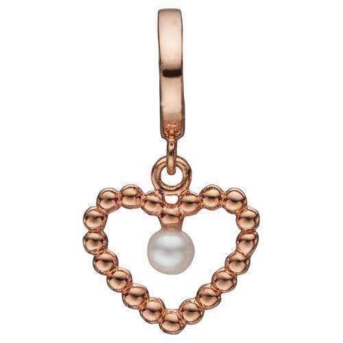 Christina Collect 925 Sterlingsilber Bubbly Pearl Love rosevergoldetes Blasenherz mit kleiner Perle, Modell 610-R59