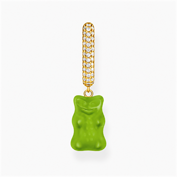 Thomas Sabo x HARIBO Goldbear – Vergoldete Einzel-Creole mit grünem Gummibärchen