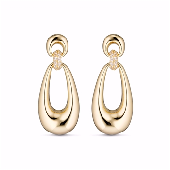 Guld & Sølv Design vergoldete Ohrringe mit Zirkonia und Tropfenanhänger