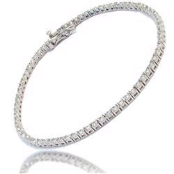 Sterling Silber Tennis Armband mit 4,0 mm Zirkonia, 19 cm