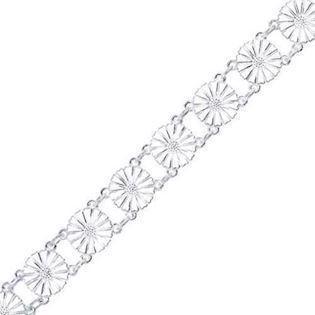 Lund Marguerite Armband aus Silber mit weiß emaillierten Blumen 11,0 mm