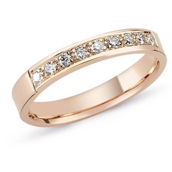 Ring aus 14 Karat 3,0 mm Roségold mit Diamanten von 0,01 bis 0,35 Karat Wesselton SI