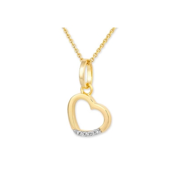 14 kt Herzanhänger mit insgesamt 0,033 ct Diamanten