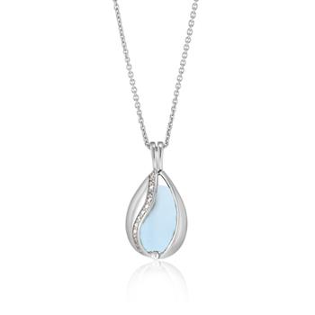 Blankt Smykke Æg med Aqua Calcedon, von Blicher Fuglsang