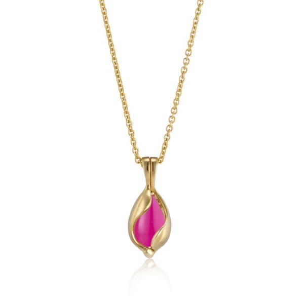 Lille blankt Smykke Æg med Pink Onyx, von Blicher Fuglsang