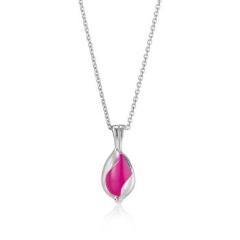 Lille blankt Smykke Æg med Pink Onyx, von Blicher Fuglsang