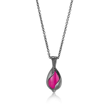Lille oxideret Smykke Æg med Pink Onyx, von Blicher Fuglsang