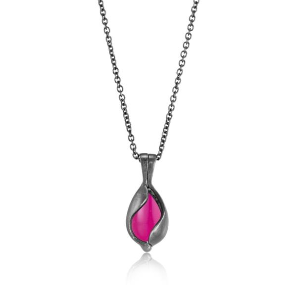 Lille oxideret Smykke Æg med Pink Onyx, von Blicher Fuglsang