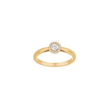 14kt. guldring roset m/dia. 0.20ct W/SI, von Siersbøl