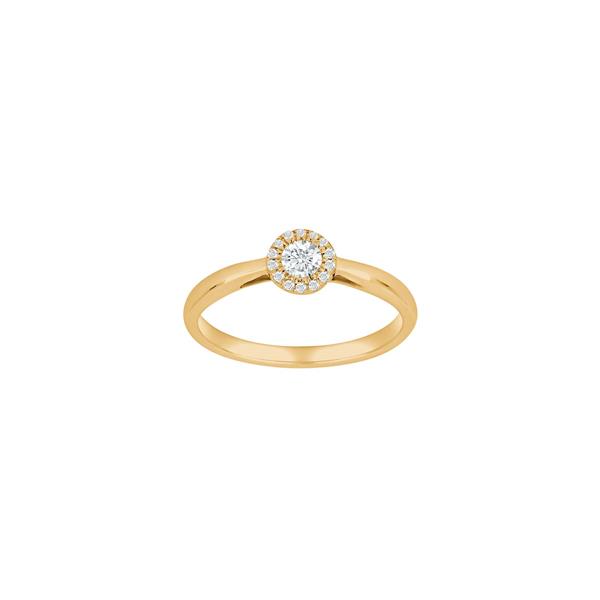 14kt. guldring roset m/dia. 0.20ct W/SI, von Siersbøl