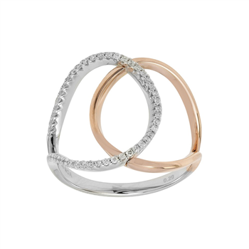 14kt. hvid- og rosaguld ring m. 0,200ct. w/si, von Siersbøl