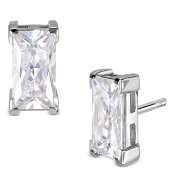 Ørestik sølv rhodineret firkantet zirkonia 6x6 mm, von L&G