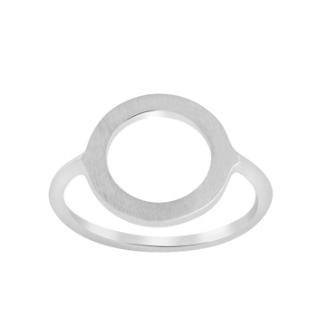 Rhodinierter Silberring, Kreis 14mm, von Nordahl, Ringgröße 50