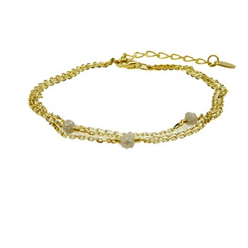 Bracelet - Goldplated w. grey Raw Diamonds 18+4cm, von San - Links of Joy